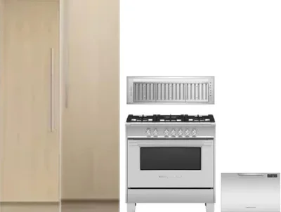 5 Piece Package Includes Refrigerator, Freezer, Range, Hood And Dishwasher